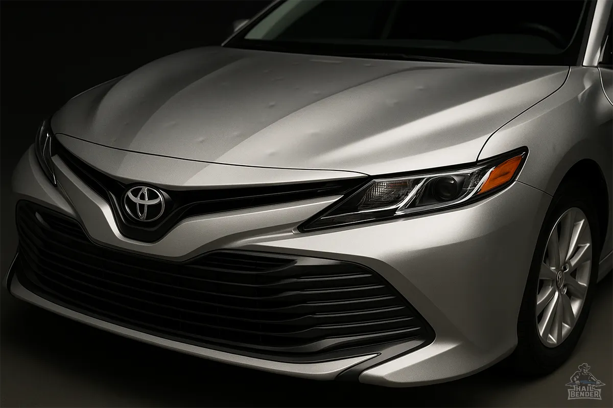 Silver sedan with smooth, dent-free panels